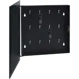 vidaXL Schlüsselkasten mit Magnettafel Schwarz 35x35x4 cm