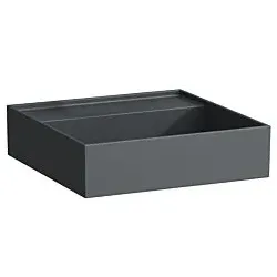 LAUFEN Kartell Handwaschbecken H8153317581121 46x46cm, ohne Überlauf, ohne Hahnloch, graphit matt