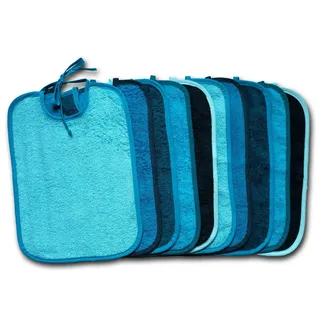 KiGATEX Lätzchen Multicolor, (Spar-Set, 10er Pack), Walkfrottier blau