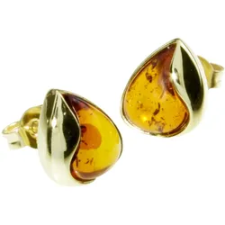 Paar Ohrstecker OSTSEE-SCHMUCK "Ostsee-Schmuck Ohrstecker Jeska Ohrstecker Jeska", gelb, Ohrringe, Damen, 12 x 10mm, Gelbgold 333