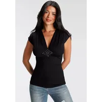 MELROSE T-Shirt MELROSE, Damen, Gr. 38, schwarz, Jersey, Obermaterial: