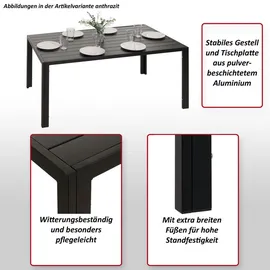 MCW Gartentisch 140 x 80 x 72 cm Hellgrau