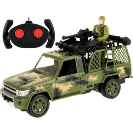 Toi-Toys - Ferngesteuertes Fahrzeug - Alfafox Militär Jeep mit Soldat (22cm)