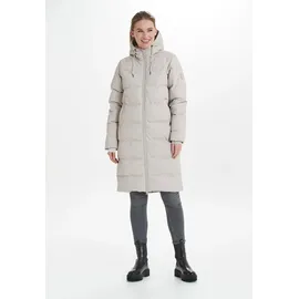 Weather Report Wintermantel WEATHER REPORT "Autumn", Damen, Gr. 44, beige (grau), 100% Polyester, unifarben, lang, ohne Ausschnitt, Mäntel Wintermantel, in modischem Stepp-Design