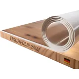 Trente Tischfolie 110x110 cm - 2mm dick - Tischdecke Abwaschbar - Tischschutz mit abgeschrägten Kanten - Transparente Tischdecke Eckig - Schutztischdecke Größe wählbar