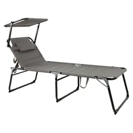 Lex Komfort XXL Dreibeinliege 200 x 70 x 45 cm grau inkl. Sonnendach klappbar
