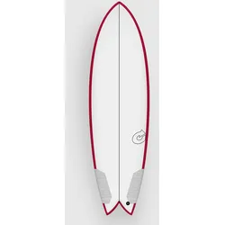 Torq Tec Bigboy Fish Rail 7'2 Surfboard white Gr. 7'2