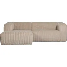 Woood Ecksofa Bean mit Cordbezug, modern und gepolstert, Sand, links, für 3–4 Personen