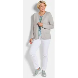 GOLDNER Elegante Strickjacke mit Taschen Beige 46