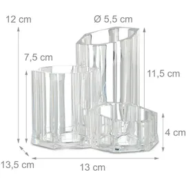 Relaxdays Pinselhalter Badorganizer Transparent