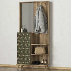 moebel17 Garderobe Tress mit Spiegel Walnuss
