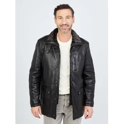 Lederjacke JCC "JCC-09-703", Herren, Gr. 48, schwarz, Obermaterial: 100% Lammleder / Futter: 100% Baumwolle / Ärmelfutter: 100% Polyester, Jacken