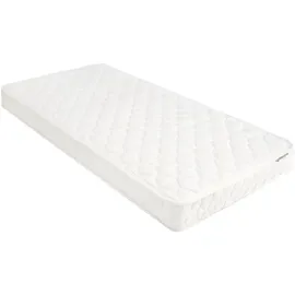 Homestyle4u Matratze Federkernmatratze 90x200 | 15 cm | h3 Komfortmatratze Stoff Weiß - Weiß