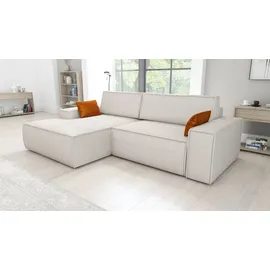 mebloland Ecksofa TOR mit Schlaffunktion. Farbe: Silver. - Hellgrau