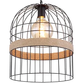 GLOBO Hängeleuchte 1-flg. 35 cm Metallgitter schwarz braun