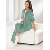 Hausanzug COMTESSA, Damen, Gr. 40/42, grün, 80% Baumwolle, 20% Polyester, Langarm, Homewear-Sets Freizeitanzug Hausanzug