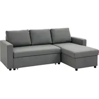 Homcom Ecksofa mit Schlaffunktion Stauraum Schlafsofa mit Chaiselongue L-Form