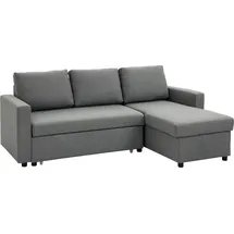 Homcom Ecksofa mit Schlaffunktion Stauraum Schlafsofa mit Chaiselongue L-Form