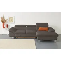 COTTA Ecksofa, Kopfteilverstellung, optional Schlaffunktion & Bettkasten braun
