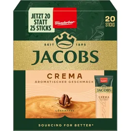 Jacobs Crema löslicher Kaffee, Instantkaffee, Instant Kaffee, 12 x 20 Einzelportionen