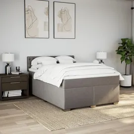 vidaXL Boxspringbett mit Matratze Taupe 140x200 cm Stoff