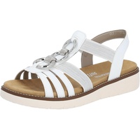 Remonte Damen D2073 Sandale, Weiss/Weiss-Silber / 80, 36 EU