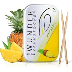 Wunder Zahnstocher Ananas Dose - Display - Inhalt 10 Stück Edle Metalldose - Lifestyle