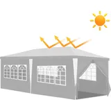Eikuavons Pavillon 3x6 wasserdicht stabil, Pavillion, Pavillons, Partyzelt Wasserdicht, Camping pavillon, Gartenpavillon,für Freien, Garten, Party, Hochzeit, Weiß