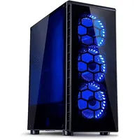Inter-Tech CXC2 Midi Tower ATX Gaming Gehäuse Seitenfenster, blaue LED