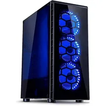 Inter-Tech CXC2 Midi Tower ATX Gaming Gehäuse Seitenfenster, blaue LED