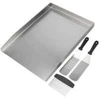 GriHero 26x44.5CM Edelstahl Grillplatte, Universal Grillschale Feuertonne Pizzastahl, BBQ Plancha Gasgrill Zubehör passend für Weber, Holzkohle und Die meisten Grills (26x44.5CM)