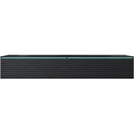 Home Affaire Vera Lowboard 180 x 30 cm Schwarz/Matt Kunststoff/MDF/Spanplatte