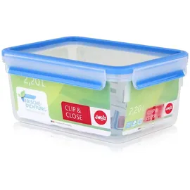 Emsa Frischhaltedose CLIP & CLOSE 9,9 cm hoch transparent 2,2 l,