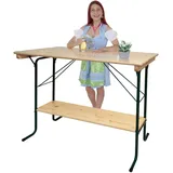 MCW Stehtisch MCW-L67, Biergartentisch Biertisch Bierzelttisch Campingtisch, klappbar Metall Kiefer Holz 110x125x70cm MVG