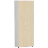 Geramöbel Garderobenschrank Flex, S-386128-AL lichtgrau, ahorn 2 Fachböden 80,0 x 42,0 x 216,0 cm