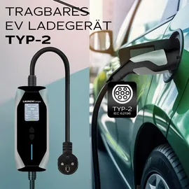 Launch Tragbares Elektroauto-Ladegerät Mobile Wallbox Typ 2 (3,68 kW, 16 A) 7 m
