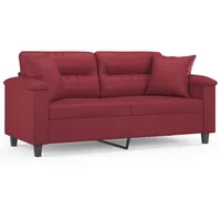 vidaXL 2-Sitzer-Sofa mit Zierkissen Weinrot 140 cm Kunstleder