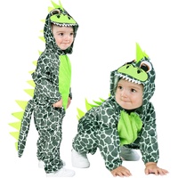 IKALI Kinder Dinosaurier Kostüm, Mädchen Jungen Kapuze Drachen Dino Jumpsuit, Tier Onesie für Kleinkinder Unisex Grün 12-18 Monat