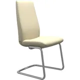 Polsterstuhl STRESSLESS "Laurel", beige (vanilla paloma, chrom glänzend), B:53cm H:105cm T:60cm, Leder PALOMA: PALOMA ist ein durchgefärbtes Semianilin-Möbelleder mit natürlicher Narbung., Stühle, Polsterstuhl, High Back, Größe L, mit Beinen aus Stahl in Chrom glänzend