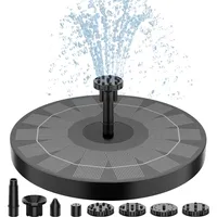 Springbrunnen Solar für Außen Klein, Solar Teichpumpe mit 7 Düsen & 4 Fixe Rohre Solar Wasserpumpe Solar schwimmender Fontäne Pumpe für Garten...