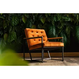 KAWOLA Sessel ARLY Velvet 70 x 80 x 80 cm Cognac