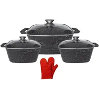 Cheffinger 6 tlg Kochtopfset Topf Set Pfanne inkl. Handschuhe