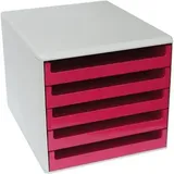 M&M M und M Schubladenbox 28,5 x 35,7 x 26,0 cm 5-tlg. sunset-red