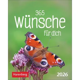 Harenberg 365 Wünsche für dich Mini-Geschenkkalender 2026: Ein kleiner Kalender mit vielen guten Wünschen! Mini-Jahreskalender mit täglichen positiven Gedanken (Mini-Geschenkkalender Harenberg)