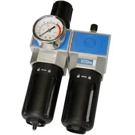 Güde Wartungseinheit mit Nebelöler Manometer - Güde Druckminderer 41085 für Druckluft, 3/8 Zoll, Filter