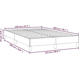 vidaXL Bettgestell Grau 120x200 cm Kunstleder