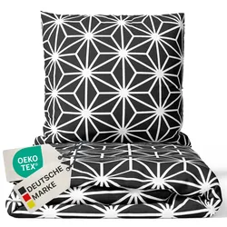 NYVI Bettwäsche Set DreamScience Mikrofaser Design - Atmungsaktiv & Weich - Mit Reißverschluss Größe:135x200 + 80x80 cm;Farbe:Star