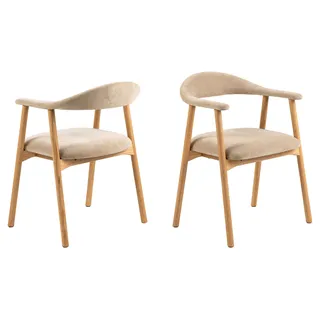 Actona Esszimmerstuhl Addi Polyester beige 2er Set