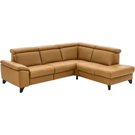 die planbar Ecksofa DIE PLANBAR "PN-EM23166 L-Form", gelb (kurkuma), B:261cm H:80cm T:235cm, Sofas, Ecksofa, optional mit Kopfteilverstellung und Stauraum
