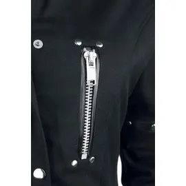 Gothicana by EMP Damen schwarze Winterjacke mit Kunstfellkragen und dekorativen Nieten M - M